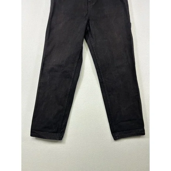Streetwear J. Galt Womens S Black Carpenter High Rise Straight Leg Utility Pants - Picture 9 of 11